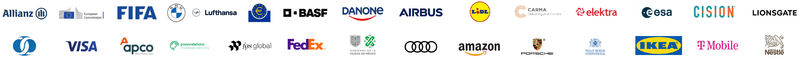 Global brands using eMM media data. Logos of clients using the eMM media data.